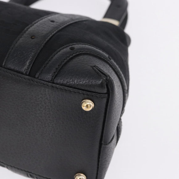 GUCCI Hand Bag Canvas Black Gold 145761 Auth ka5897V