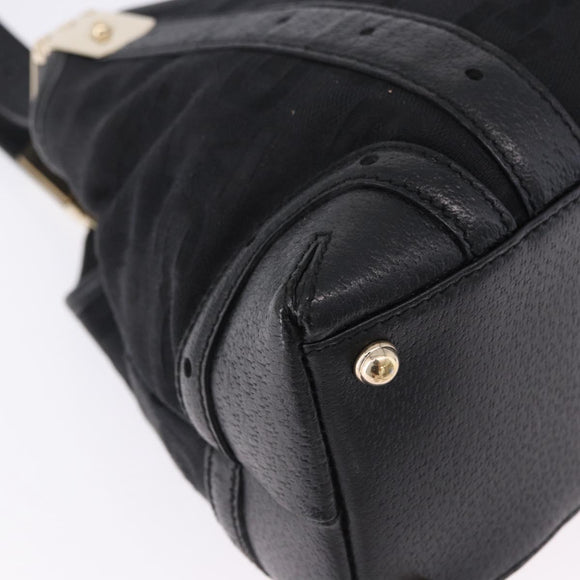 GUCCI Hand Bag Canvas Black Gold 145761 Auth ka5897V