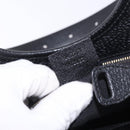 GUCCI Hand Bag Canvas Black Gold 145761 Auth ka5897V-12