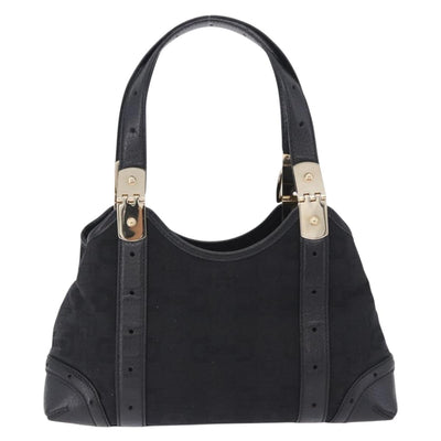 GUCCI Hand Bag Canvas Black Gold 145761 Auth ka5897V - 0