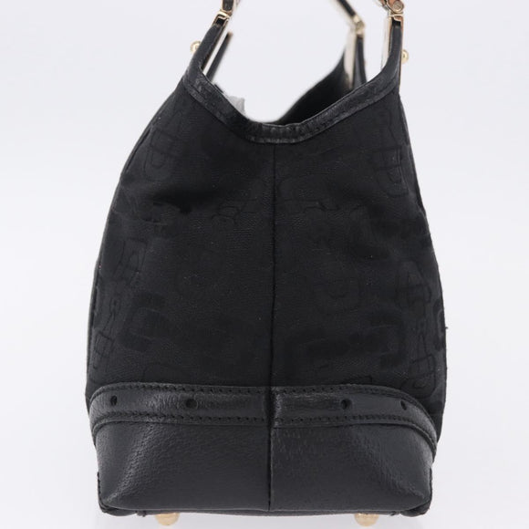 GUCCI Hand Bag Canvas Black Gold 145761 Auth ka5897V