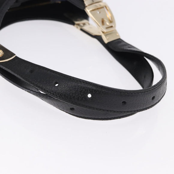 GUCCI Hand Bag Canvas Black Gold 145761 Auth ka5897V