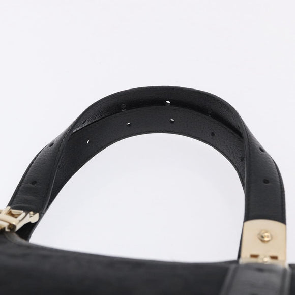 GUCCI Hand Bag Canvas Black Gold 145761 Auth ka5897V