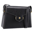 Christian Dior Shoulder Bag Leather Black Gold Auth ka5898-1