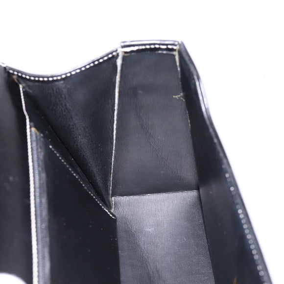 Christian Dior Shoulder Bag Leather Black Gold Auth ka5898
