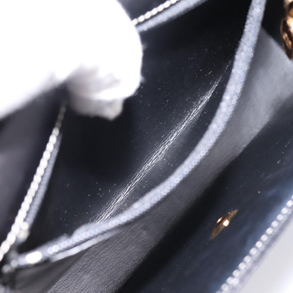 Christian Dior Shoulder Bag Leather Black Gold Auth ka5898