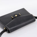 Christian Dior Shoulder Bag Leather Black Gold Auth ka5898-6