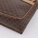 CELINE Macadam Canvas Shoulder Bag PVC Leather Brown Gold Auth ka5899-15