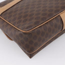 CELINE Macadam Canvas Shoulder Bag PVC Leather Brown Gold Auth ka5899-16