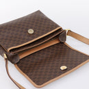 CELINE Macadam Canvas Shoulder Bag PVC Leather Brown Gold Auth ka5899-17