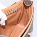 CELINE Macadam Canvas Shoulder Bag PVC Leather Brown Gold Auth ka5899-18
