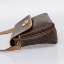 CELINE Macadam Canvas Shoulder Bag PVC Leather Brown Gold Auth ka5899-3