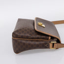 CELINE Macadam Canvas Shoulder Bag PVC Leather Brown Gold Auth ka5899-4