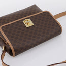 CELINE Macadam Canvas Shoulder Bag PVC Leather Brown Gold Auth ka5899-6