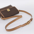 CELINE Macadam Canvas Shoulder Bag PVC Leather Brown Gold Auth ka5899-7