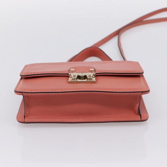 VALENTINO Hand Bag Leather 2way Pink Gold Auth ka5900A