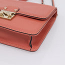 VALENTINO Hand Bag Leather 2way Pink Gold Auth ka5900A-10