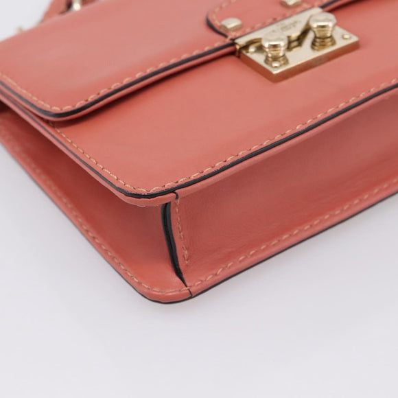 VALENTINO Hand Bag Leather 2way Pink Gold Auth ka5900A