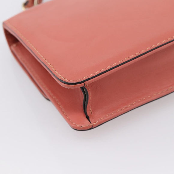 VALENTINO Hand Bag Leather 2way Pink Gold Auth ka5900A