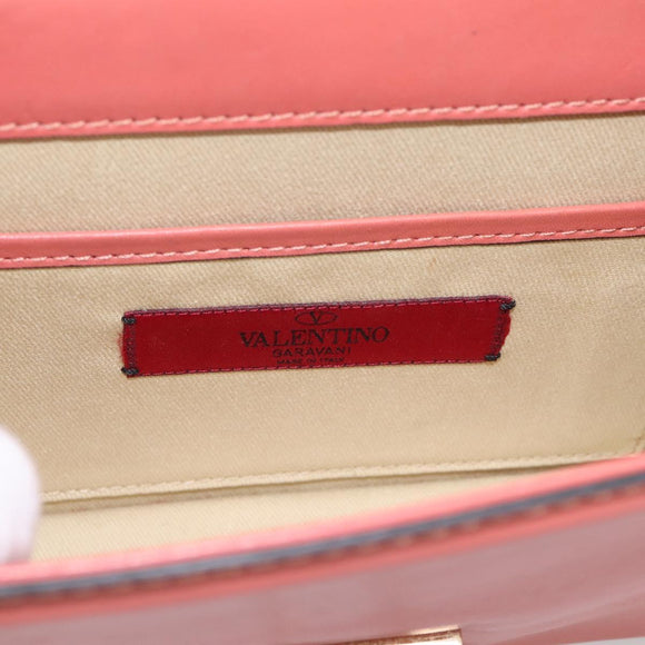 VALENTINO Hand Bag Leather 2way Pink Gold Auth ka5900A