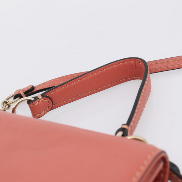 VALENTINO Hand Bag Leather 2way Pink Gold Auth ka5900A