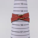 HERMES Rival Double Tour Bracelet Leather Red Gold Auth ka5905M-10