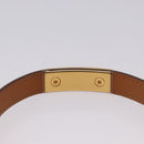 HERMES Rival Double Tour Bracelet Leather Red Gold Auth ka5905M-7