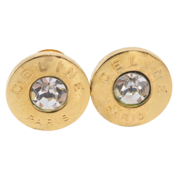 CELINE Earring metal Gold Auth ka5908