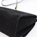 Salvatore Ferragamo Gancini Shoulder Bag Suede Black Gold Auth ka5909-12