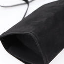 Salvatore Ferragamo Gancini Shoulder Bag Suede Black Gold Auth ka5909-13