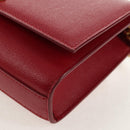 SAINT LAURENT Chain Shoulder Bag Leather Red Gold Auth ka590M-16