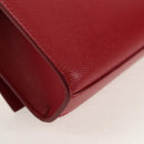 SAINT LAURENT Chain Shoulder Bag Leather Red Gold Auth ka590M-17