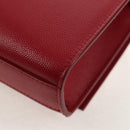 SAINT LAURENT Chain Shoulder Bag Leather Red Gold Auth ka590M-18