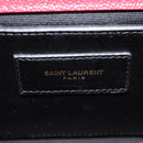 SAINT LAURENT Chain Shoulder Bag Leather Red Gold Auth ka590M-21