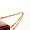 SAINT LAURENT Chain Shoulder Bag Leather Red Gold Auth ka590M-14