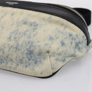 SAINT LAURENT Waist Bag Canvas Blue Silver Auth ka5910-10