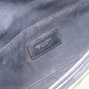 SAINT LAURENT Waist Bag Canvas Blue Silver Auth ka5910-16