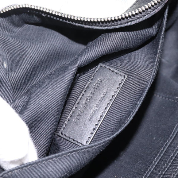 SAINT LAURENT Waist Bag Canvas Blue Silver Auth ka5910