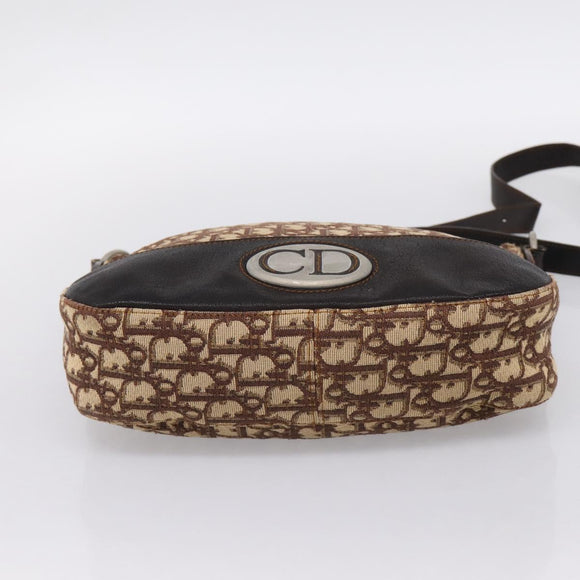 Christian Dior Trotter Canvas Shoulder Bag Beige Auth ka5911A