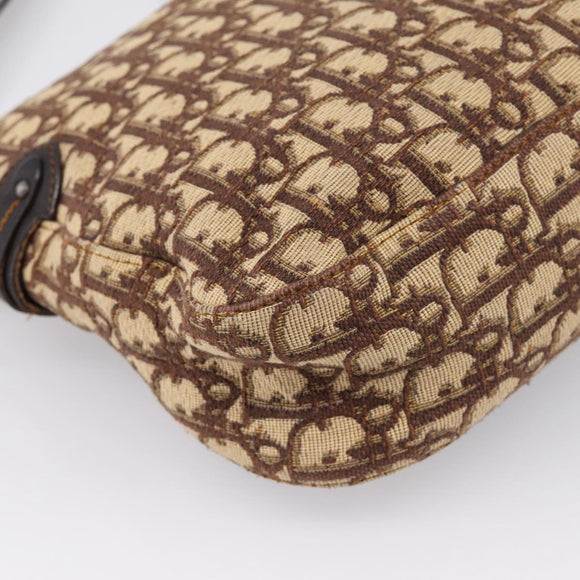 Christian Dior Trotter Canvas Shoulder Bag Beige Auth ka5911A