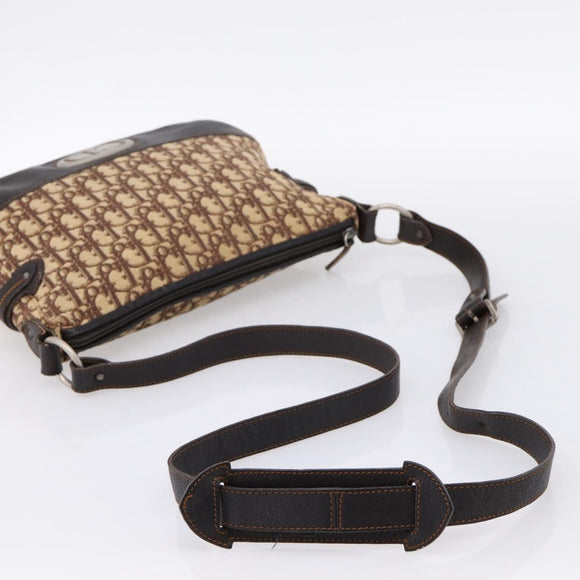 Christian Dior Trotter Canvas Shoulder Bag Beige Auth ka5911A