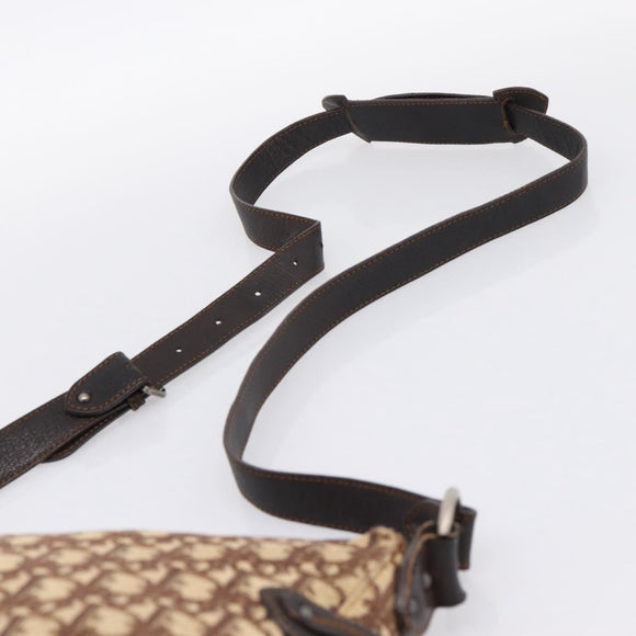 Christian Dior Trotter Canvas Shoulder Bag Beige Auth ka5911A