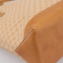 CELINE Macadam Canvas Tote Bag PVC Leather Beige Gold Auth ka5912-15