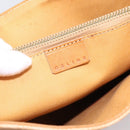 CELINE Macadam Canvas Tote Bag PVC Leather Beige Gold Auth ka5912-10