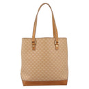 CELINE Macadam Canvas Tote Bag PVC Leather Beige Gold Auth ka5912-13