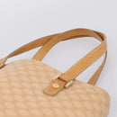 CELINE Macadam Canvas Tote Bag PVC Leather Beige Gold Auth ka5912-8