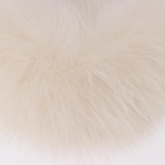FENDI Hand Bag fur White Gold Auth ka5913SAM