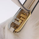 FENDI Hand Bag fur White Gold Auth ka5913SAM-14
