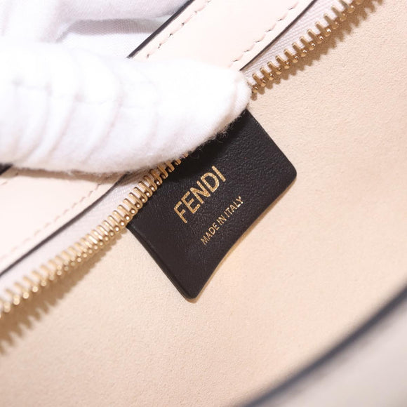FENDI Hand Bag fur White Gold Auth ka5913SAM
