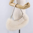 FENDI Hand Bag fur White Gold Auth ka5913SAM-22